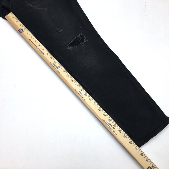 NEW Old Navy Men's Black Slim Straight Leg Jeans Distressed Stretch 34 x 29 READ - Picture 6 of 10